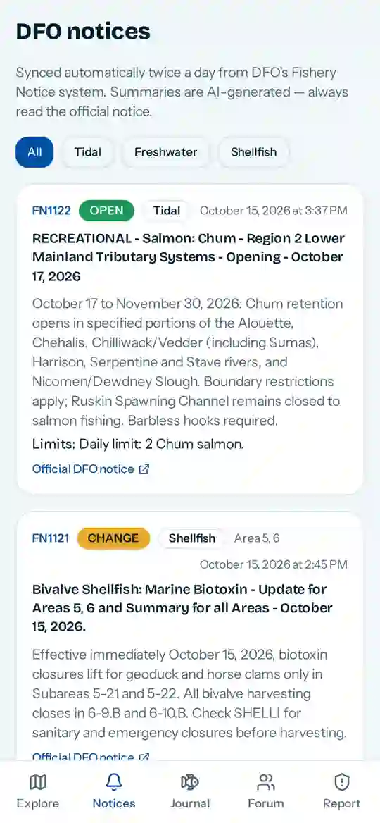 DFO notices